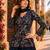 Blue chinon embroidered with squence work free size salwar suit