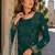Teal green embroidered faux georgette semi stitched salwar suit