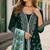 D green slub cotton semi stitched suit with embroidered mutlri work