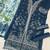 Navy slub cotton semi stitched suit with embroidered mutlri work
