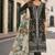 Mehendi slub cotton semi stitched suit with embroidered mutlri work