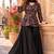 Black chinon embroidered with squence work free size salwar suit