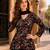 Black chinon embroidered with squence work free size salwar suit