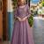 Levender embroidered vichitra silk free size stitched anarkali suit