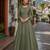 Light olive embroidered vichitra silk free size stitched anarkali suit