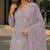 Lavender faux georgette semi stitched suit with embroidery & sequence work