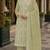 Green faux georgette semi stitched suit with embroidery & sequence work