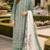 Sea green cambric cotton semi stitched suit with embroidery & khatli work