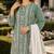Sea green cambric cotton semi stitched suit with embroidery & khatli work