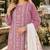 Pink cambric cotton semi stitched suit with embroidery & khatli work
