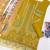 Yellow cambric cotton semi stitched suit with embroidery & khatli work