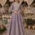 Lavender chinon free size stitched anarkali suits with embroidery & sequence work