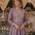 Lavender chinon free size stitched anarkali suits with embroidery & sequence work