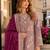Brown chiffon semi stitched suit with embroidery & sequence work