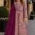 Purple chiffon semi stitched suit with embroidery & sequence work