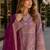 Purple chiffon semi stitched suit with embroidery & sequence work