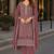 Peach chiffon semi stitched suit with embroidered & sequence work