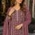 Peach chiffon semi stitched suit with embroidered & sequence work