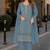 Blue chiffon semi stitched suit with embroidered & sequence work