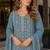 Blue chiffon semi stitched suit with embroidered & sequence work