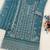 Blue chiffon semi stitched suit with embroidered & sequence work