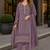 Purple chiffon semi stitched suit with embroidered & sequence work