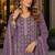 Purple chiffon semi stitched suit with embroidered & sequence work