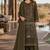 Mehendi silk semi stitched suit with embroidered & sequence work