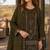 Mehendi silk semi stitched suit with embroidered & sequence work