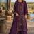 Purple silk semi stitched suit with embroidered & sequence work