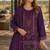 Purple silk semi stitched suit with embroidered & sequence work