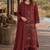 Maroon silk semi stitched suit with embroidered & sequence work