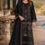 Black silk semi stitched suit with embroidered & sequence work
