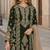 Black chinon semi stitched suit with embroidery sequence work