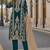 Teal blue chinon semi stitched suit with embroidery sequence work