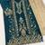 Teal blue chinon semi stitched suit with embroidery sequence work