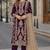 Purple chinon semi stitched suit with embroidery sequence work