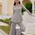 Silver grey embroidered tissue tunic sharara set