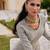 Silver grey embroidered tissue tunic sharara set