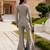 Silver grey embroidered tissue tunic sharara set