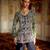 Prussian navy blue embroidered organza sharara set