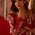 Crimson red embroidered cupro silk peplum jacket set