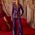 Royal purple embroidered cupro silk jacket palazzo set