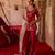Crimson red embroidered cupro silk sharara set