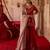 Crimson red embroidered cupro silk sharara set