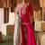 Fuchsia pink embroidered cupro silk sharara set