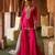 Fuchsia pink embroidered cupro silk sharara set