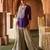 Royal purple embroidered cupro silk mint green sharara set