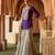 Royal purple embroidered cupro silk mint green sharara set