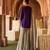 Royal purple embroidered cupro silk mint green sharara set